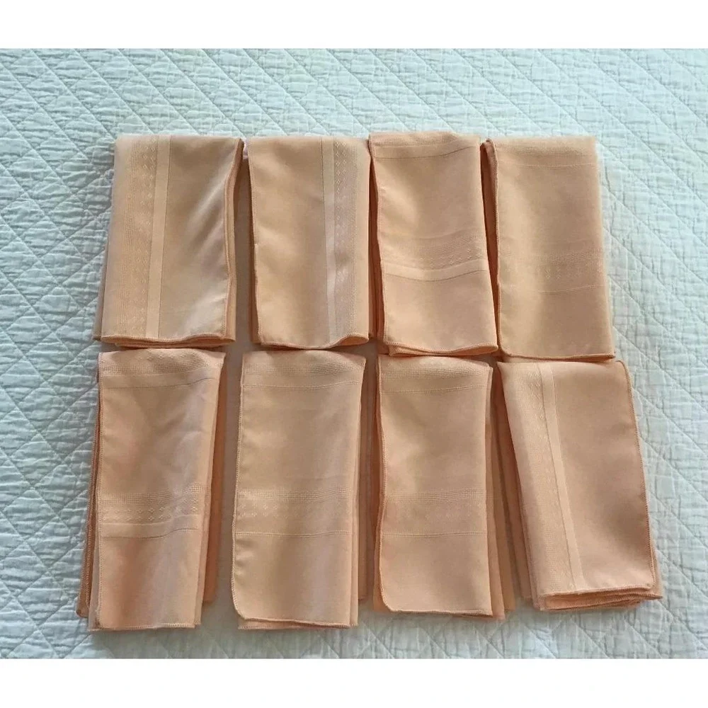 Vintage Style Floral Napkin Rings and Peach Cloth Napkins Boho Whimsical Cottage